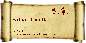 Vajnai Henrik névjegykártya